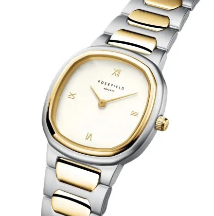 Rosefield Gaia zegarek damski srebrno-złoty z kremową tarczą ORCDSD-OR03