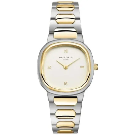 Rosefield Gaia zegarek damski srebrno-złoty z kremową tarczą ORCDSD-OR03