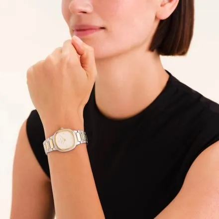 Rosefield Gaia zegarek damski srebrno-złoty z kremową tarczą ORCDSD-OR03