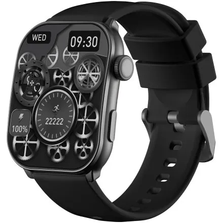 GRAVITY GT28-1 prostokątny czarny smartwatch do rozmów