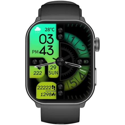 GRAVITY GT28-1 prostokątny czarny smartwatch do rozmów