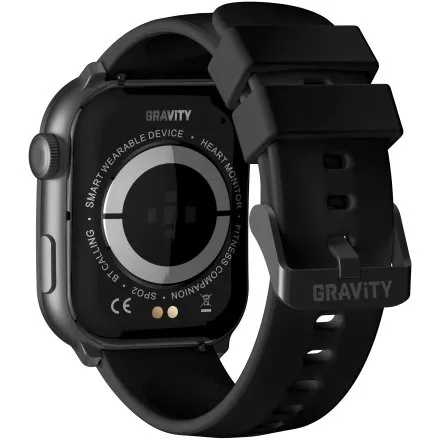 GRAVITY GT28-1 prostokątny czarny smartwatch do rozmów