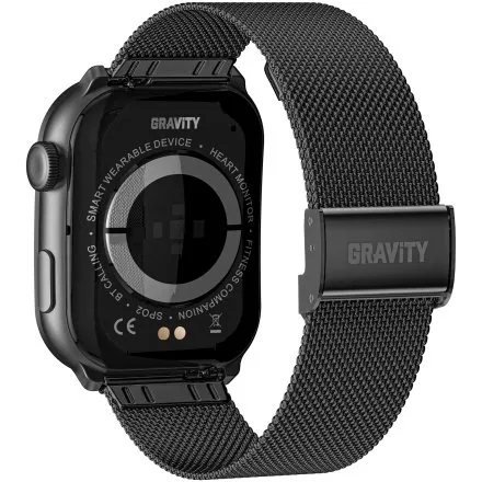 GRAVITY GT28-4 prostokątny czarny smartwatch do rozmów