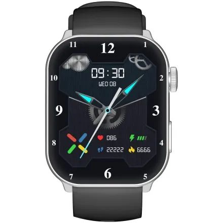 GRAVITY GT28-9 prostokątny srebrny smartwatch do rozmów