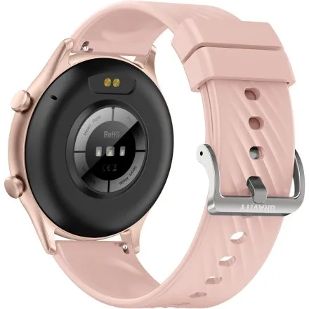 GRAVITY GT19-4 różowozłoty smartwatch do rozmów z czarnym i różowym paskiem