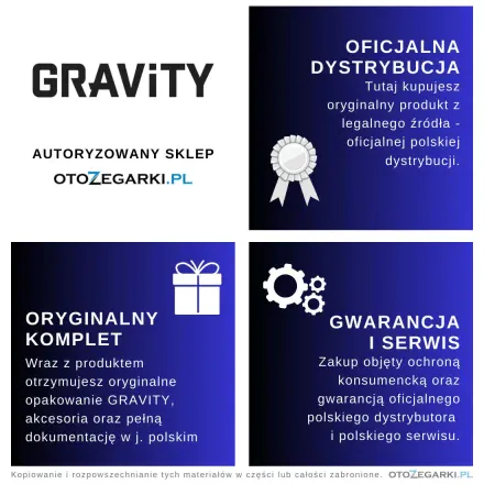 GRAVITY GT24-1 czarno-granatowy smartwatch do rozmów kompas