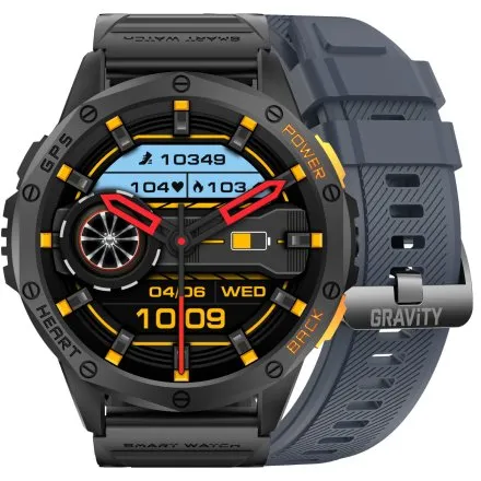 GRAVITY GT24-1 czarno-granatowy smartwatch do rozmów kompas