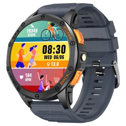 GRAVITY GT24-1 czarno-granatowy smartwatch do rozmów kompas