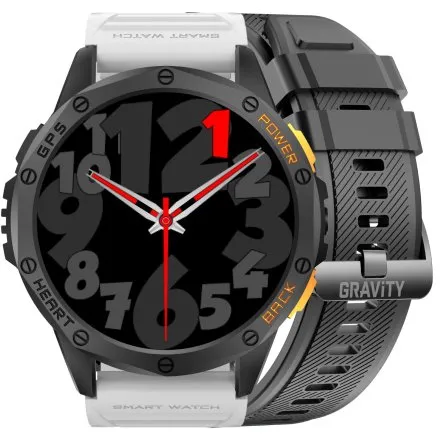 GRAVITY GT24-2 czarno-biały smartwatch do rozmów kompas