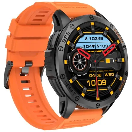 GRAVITY GT24-3 czarno-pomarańczowy smartwatch do rozmów kompas