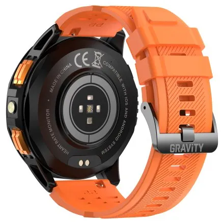 GRAVITY GT24-3 czarno-pomarańczowy smartwatch do rozmów kompas