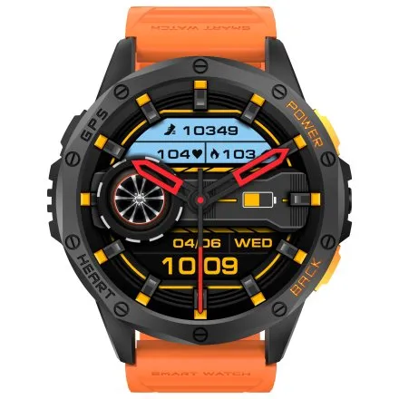 GRAVITY GT24-3 czarno-pomarańczowy smartwatch do rozmów kompas