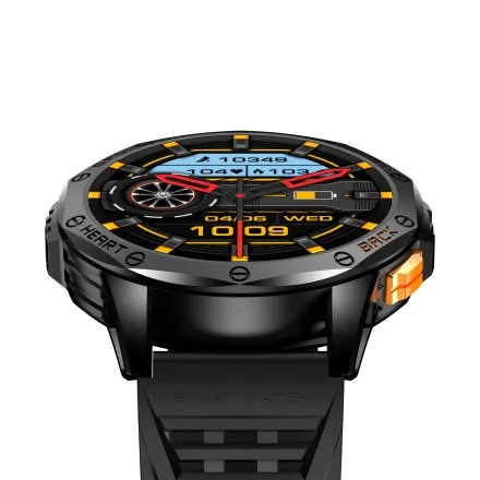 GRAVITY GT24-3 czarno-pomarańczowy smartwatch do rozmów kompas