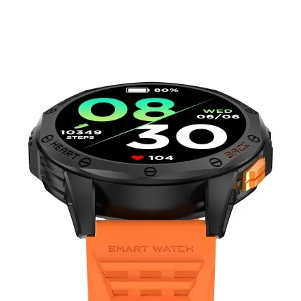 GRAVITY GT24-3 czarno-pomarańczowy smartwatch do rozmów kompas