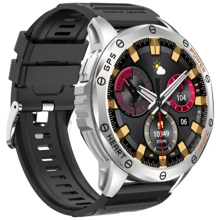 GRAVITY GT24-4 srebrny smartwatch do rozmów kompas 