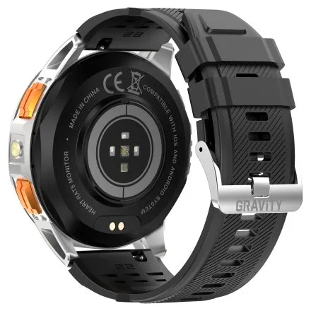 GRAVITY GT24-4 srebrny smartwatch do rozmów kompas 