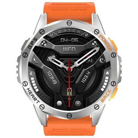 GRAVITY GT24-4 srebrny smartwatch do rozmów kompas 