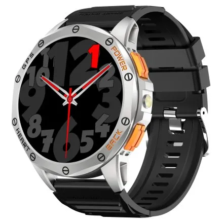 GRAVITY GT24-4 srebrny smartwatch do rozmów kompas 
