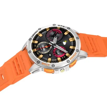 GRAVITY GT24-4 srebrny smartwatch do rozmów kompas 