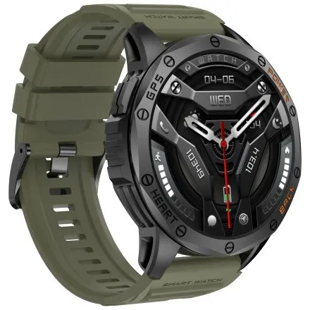 GRAVITY GT24-5 czarno-zielony smartwatch do rozmów kompas