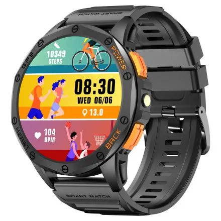 GRAVITY GT24-5 czarno-zielony smartwatch do rozmów kompas