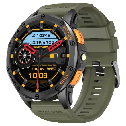 GRAVITY GT24-5 czarno-zielony smartwatch do rozmów kompas