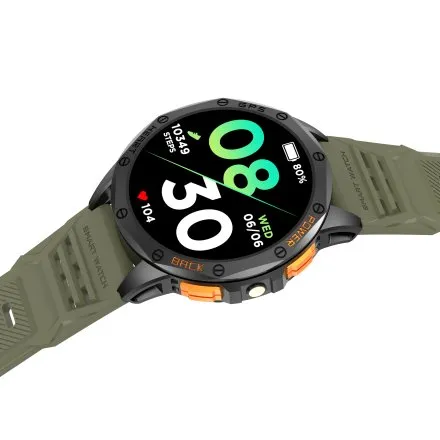 GRAVITY GT24-5 czarno-zielony smartwatch do rozmów kompas