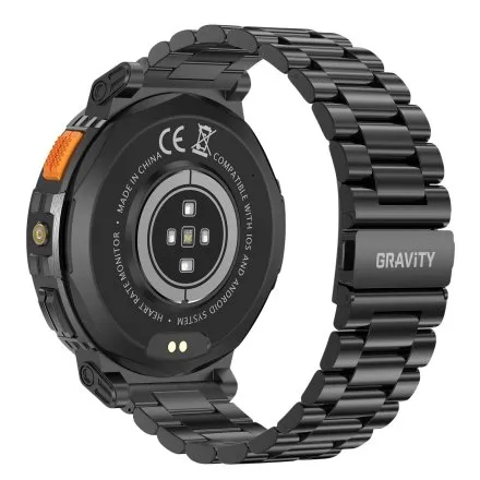 GRAVITY GT23-1 czarny smartwatch męski do rozmów z latarką