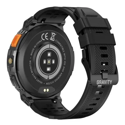 GRAVITY GT23-1 czarny smartwatch męski do rozmów z latarką