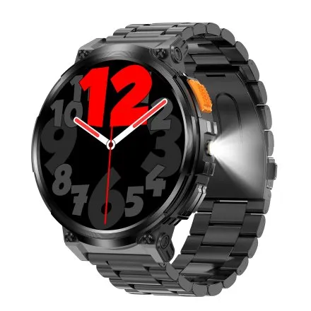 GRAVITY GT23-1 czarny smartwatch męski do rozmów z latarką