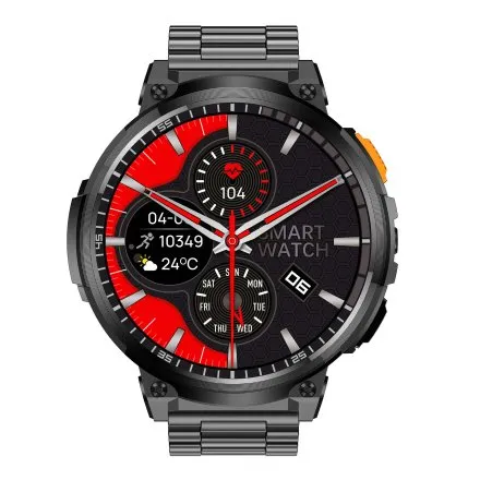 GRAVITY GT23-1 czarny smartwatch męski do rozmów z latarką