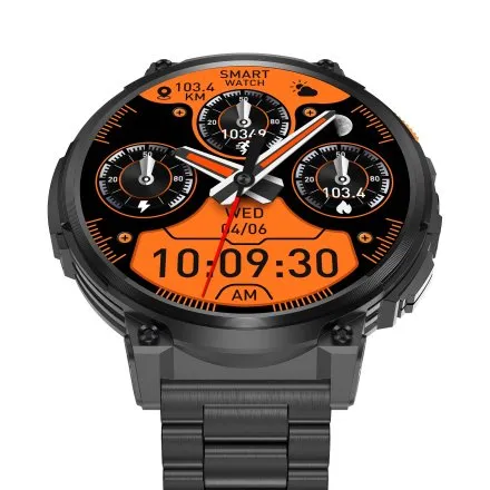 GRAVITY GT23-1 czarny smartwatch męski do rozmów z latarką
