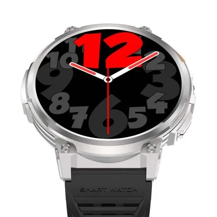 GRAVITY GT23-4 srebrny smartwatch męski do rozmów z latarką