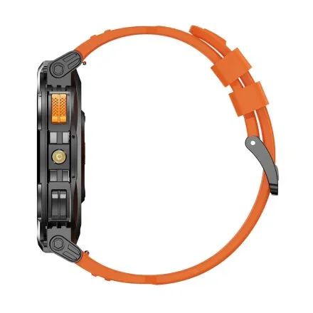 GRAVITY GT23-3 czarno-pomarańczowy smartwatch męski do rozmów z latarką