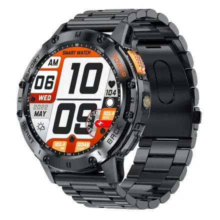 GRAVITY GT22-1 czarny smartwatch męski do rozmów z latarką