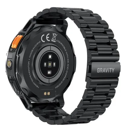 GRAVITY GT22-1 czarny smartwatch męski do rozmów z latarką