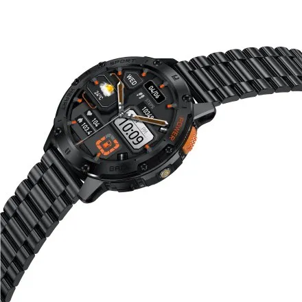 GRAVITY GT22-1 czarny smartwatch męski do rozmów z latarką