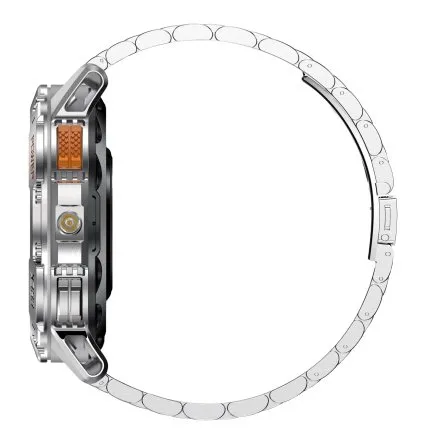 GRAVITY GT22-2 srebrny smartwatch męski do rozmów z latarką