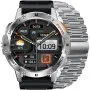 GRAVITY GT22-2 srebrny smartwatch męski do rozmów z latarką
