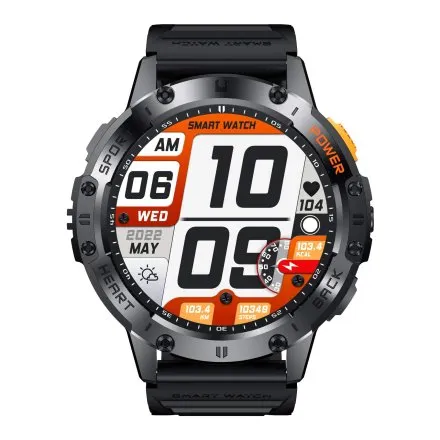 GRAVITY GT22-3 czarny smartwatch męski do rozmów z latarką