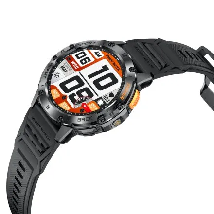 GRAVITY GT22-3 czarny smartwatch męski do rozmów z latarką