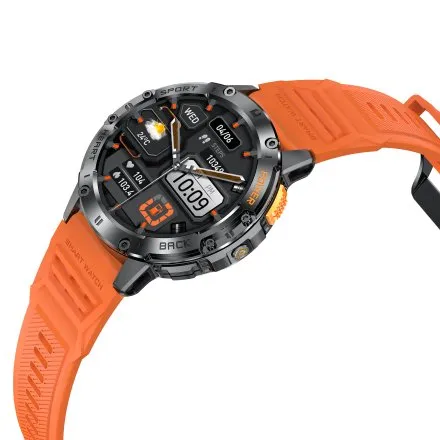 GRAVITY GT22-3 czarny smartwatch męski do rozmów z latarką