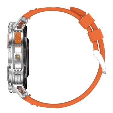 GRAVITY GT22-4 srebrny smartwatch męski do rozmów z latarką