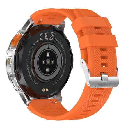 GRAVITY GT22-4 srebrny smartwatch męski do rozmów z latarką