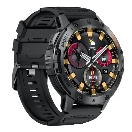 GRAVITY GT22-5 czarny smartwatch męski do rozmów z latarką