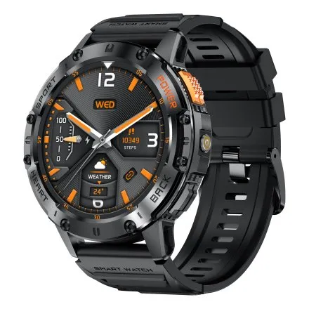 GRAVITY GT22-5 czarny smartwatch męski do rozmów z latarką