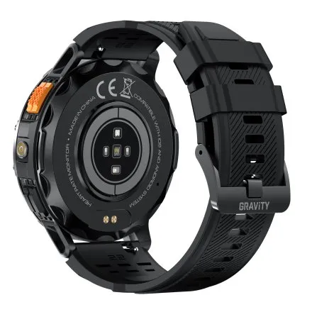 GRAVITY GT22-5 czarny smartwatch męski do rozmów z latarką