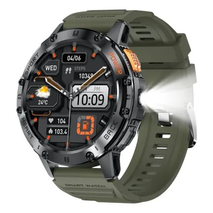 GRAVITY GT22-5 czarny smartwatch męski do rozmów z latarką