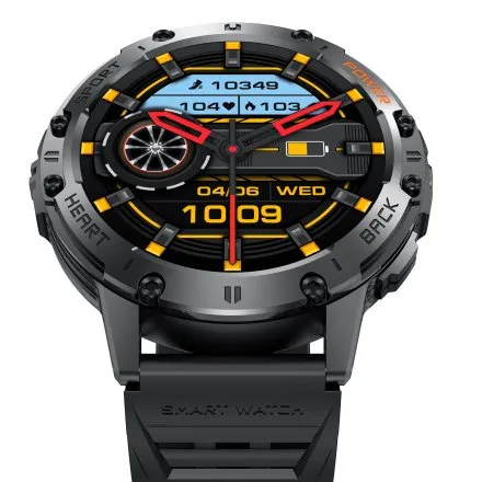 GRAVITY GT22-5 czarny smartwatch męski do rozmów z latarką