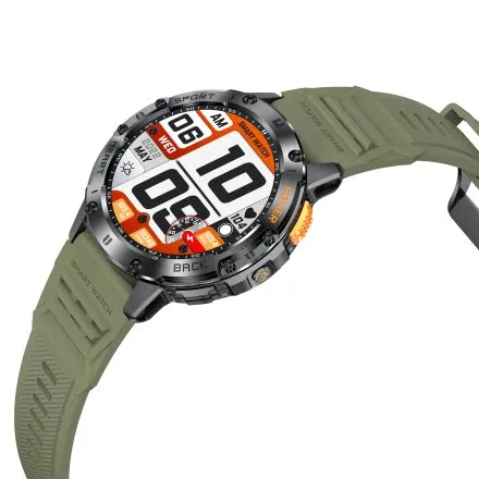 GRAVITY GT22-5 czarny smartwatch męski do rozmów z latarką